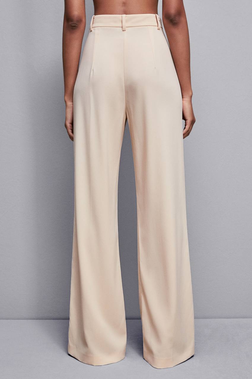 Patrizia Pepe Essential Crepe Palazzo-fit Pants Bege | 7309-BHUFS