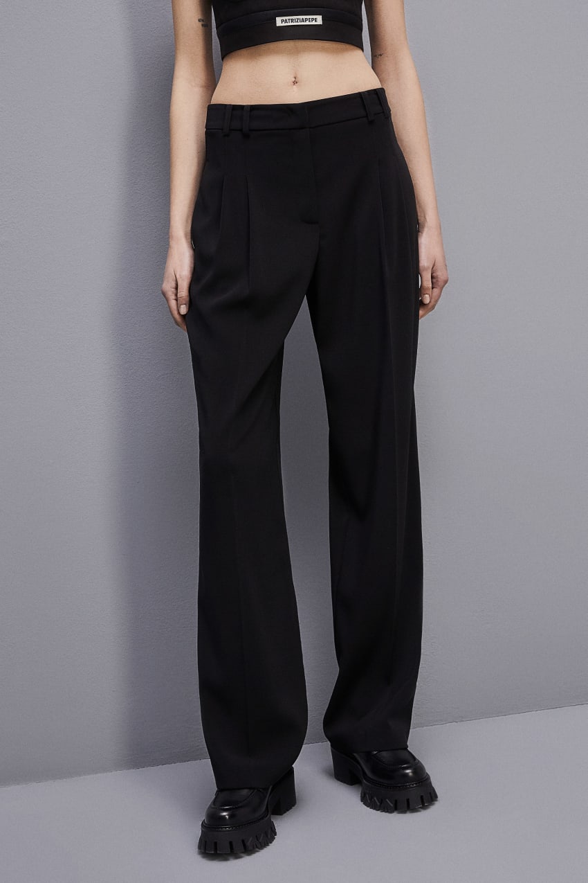 Patrizia Pepe Essential Crepe Pants Pretas | 8514-TGDUM