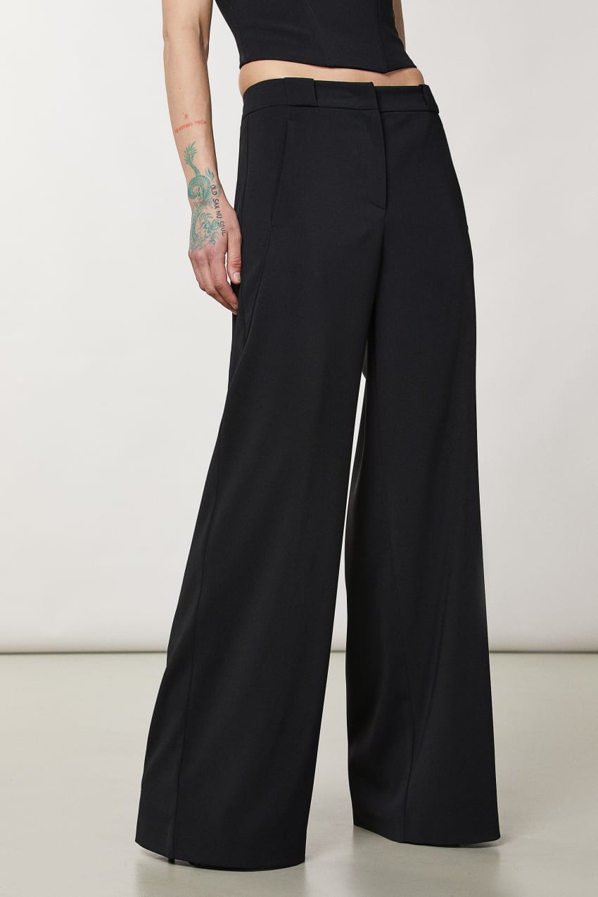 Patrizia Pepe Essential Palazzo Pants Pretas | 8275-GMCRF