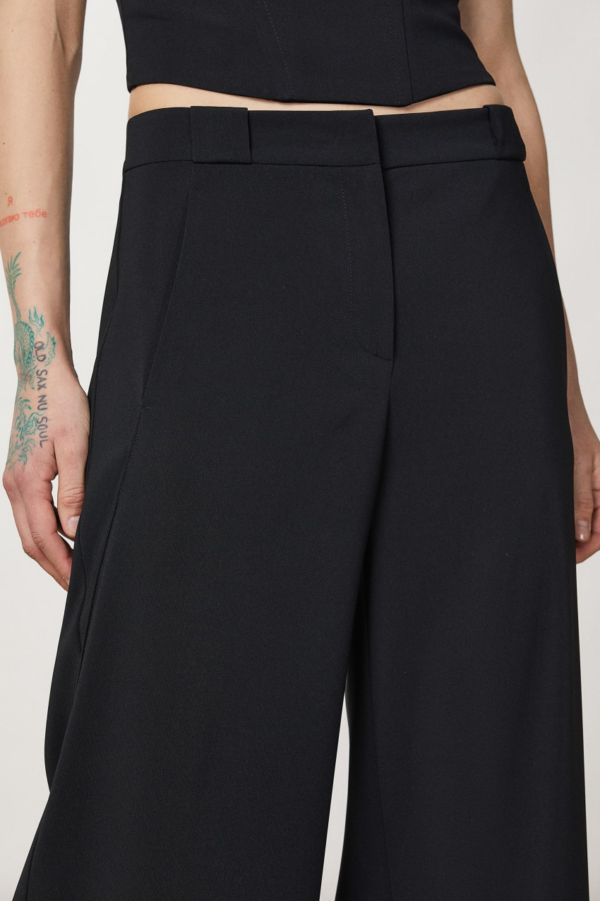 Patrizia Pepe Essential Palazzo Pants Pretas | 8275-GMCRF