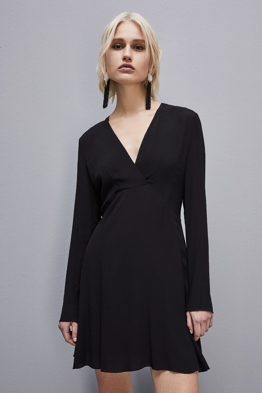 Patrizia Pepe Essential Viscose Crepe Dress Pretas | 6849-OCHSF