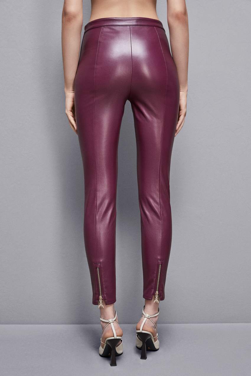 Patrizia Pepe Faux Leather Leggings Roxo | 0341-GWYIN