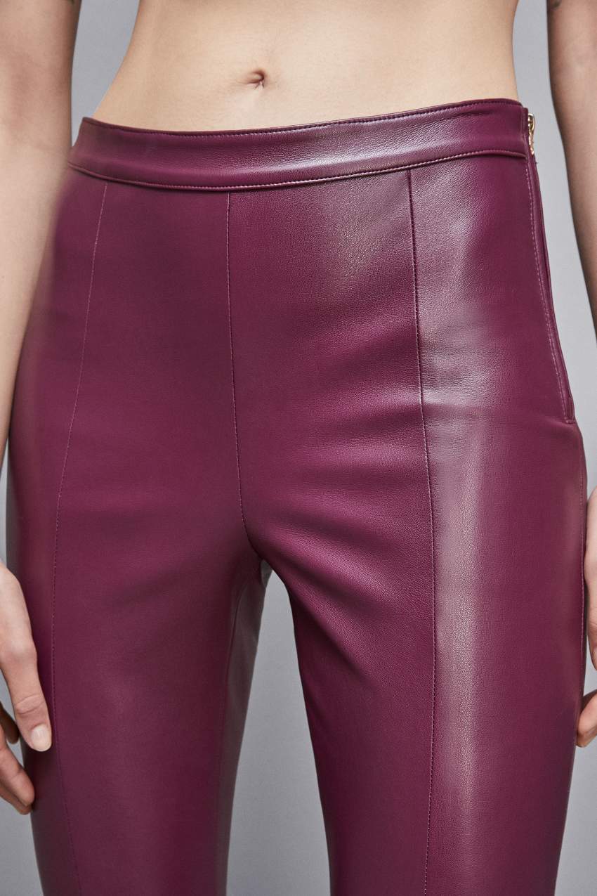 Patrizia Pepe Faux Leather Leggings Roxo | 0341-GWYIN