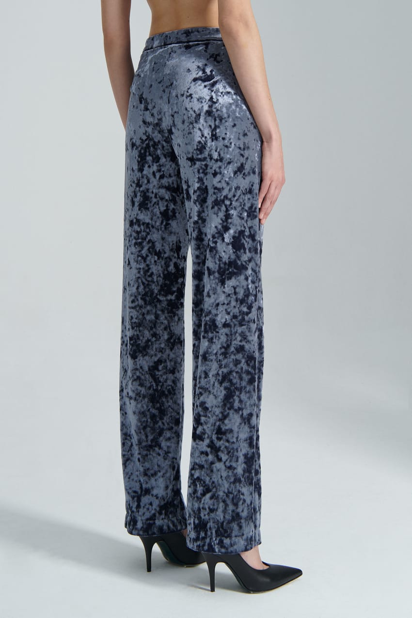 Patrizia Pepe Flowing Velvet Pants Azuis | 4613-LIHRS