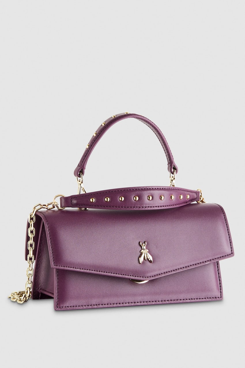 Patrizia Pepe Fly Bamby Leather Shoulder Bag Roxo | 0789-LQXAK