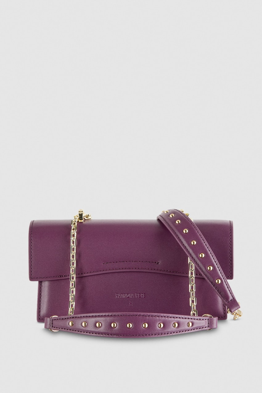 Patrizia Pepe Fly Bamby Leather Shoulder Bag Roxo | 0789-LQXAK