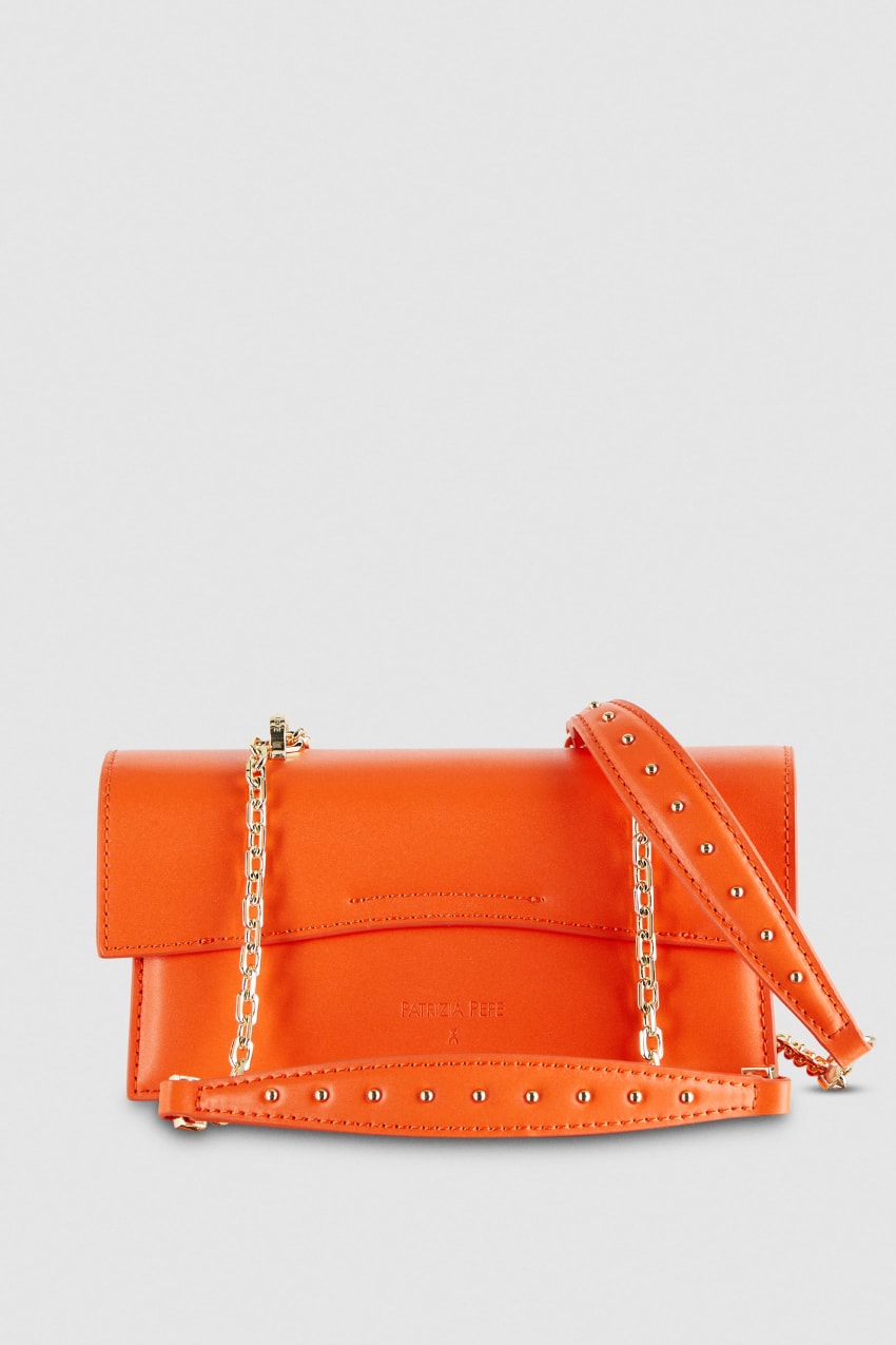 Patrizia Pepe Fly Bamby Leather Shoulder Bag Laranja | 9453-ULOVR