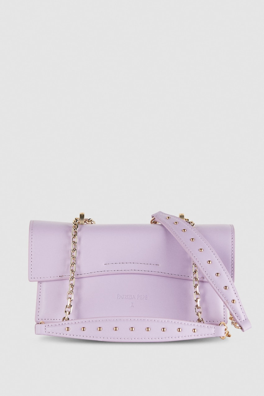 Patrizia Pepe Fly Bamby Leather Shoulder Bag Roxo | 2807-QBZKF