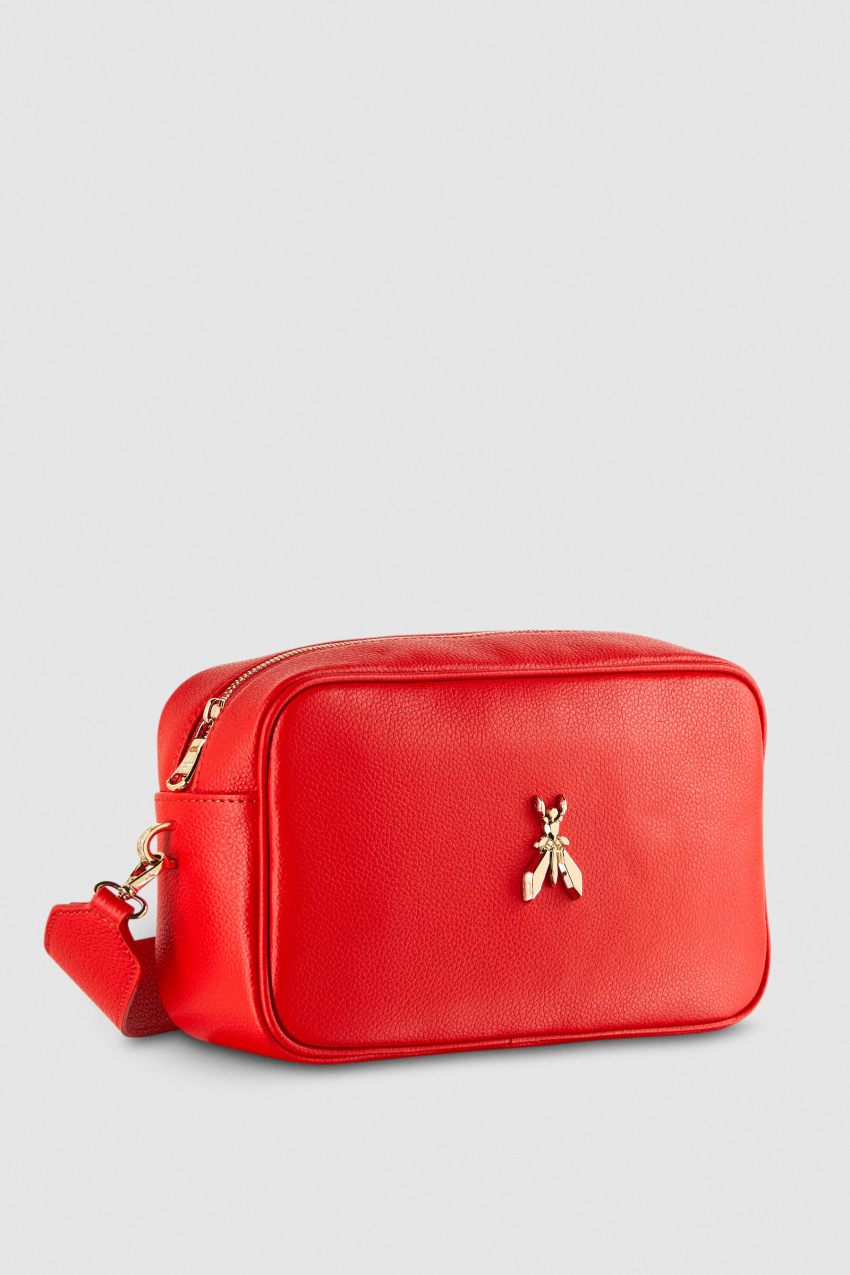 Patrizia Pepe Fly Camera Leather Bag With Chain Vermelhas | 9685-YAEID