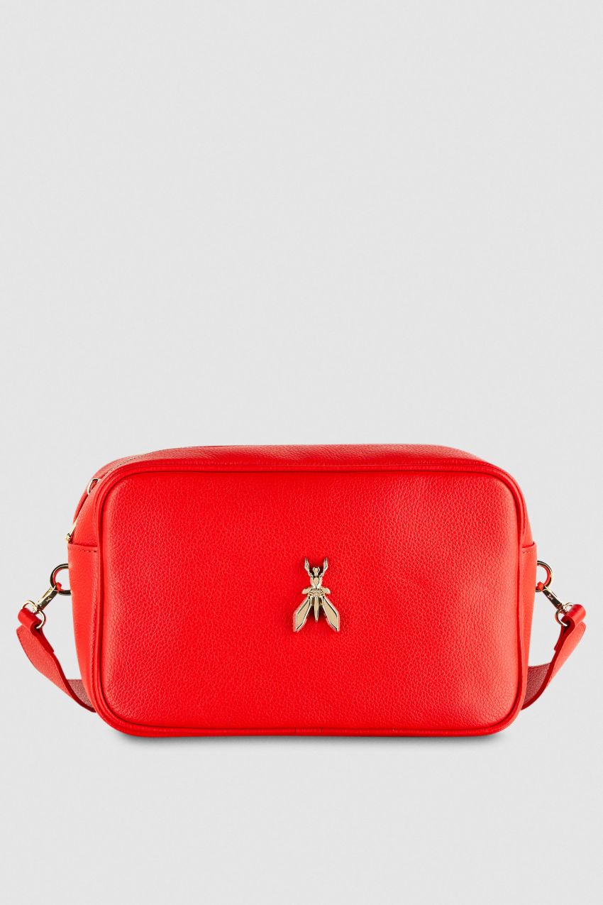 Patrizia Pepe Fly Camera Leather Bag With Chain Vermelhas | 9685-YAEID