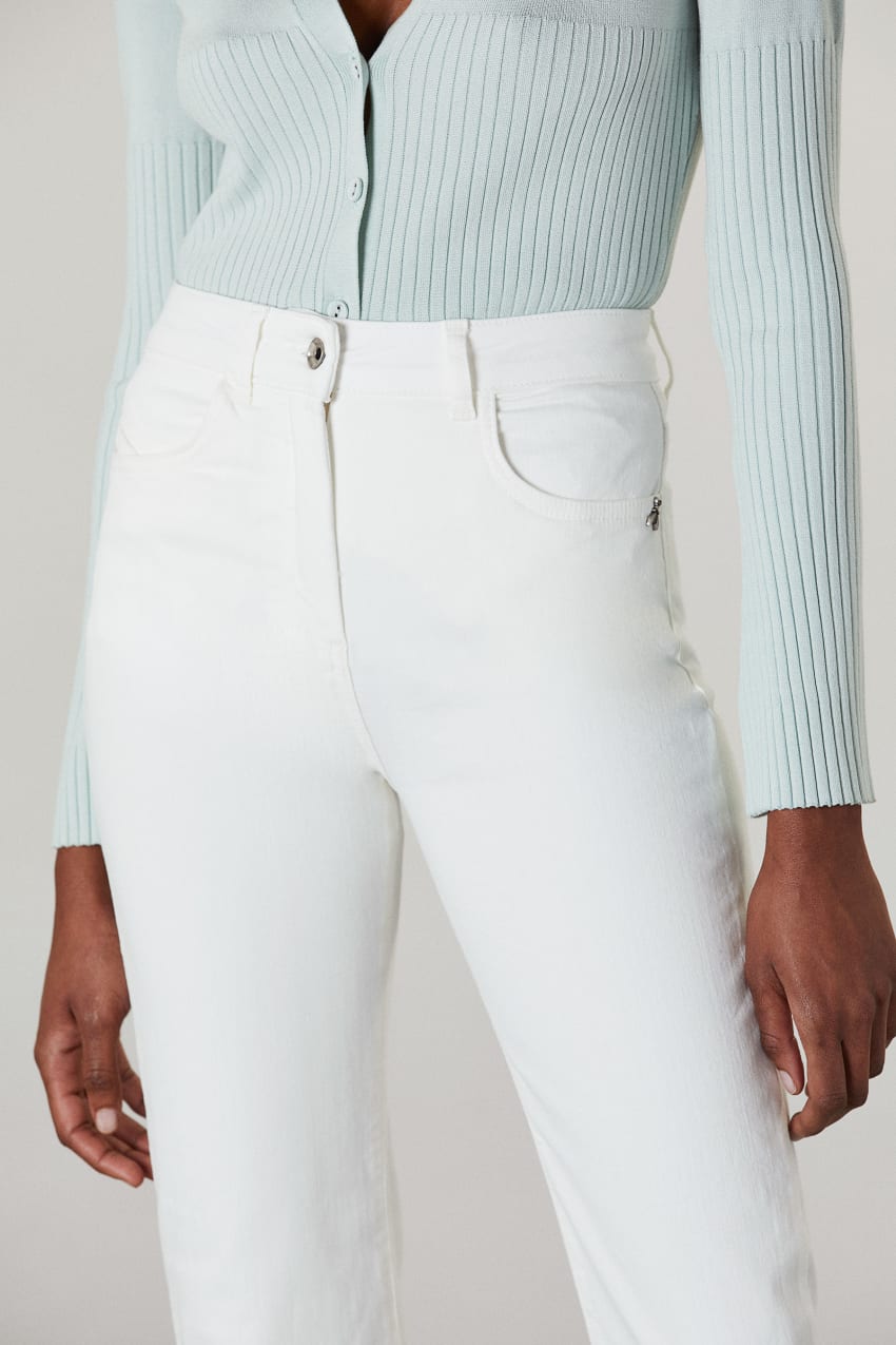 Patrizia Pepe Fly Embroidery Jeggings Branco | 9826-JAUFM