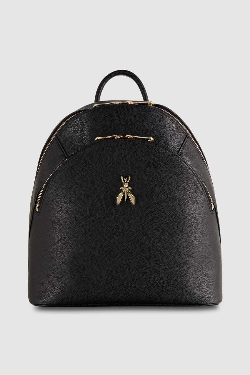 Patrizia Pepe Fly Leather Backpack With Double Pocket Pretas | 5983-KGVHO