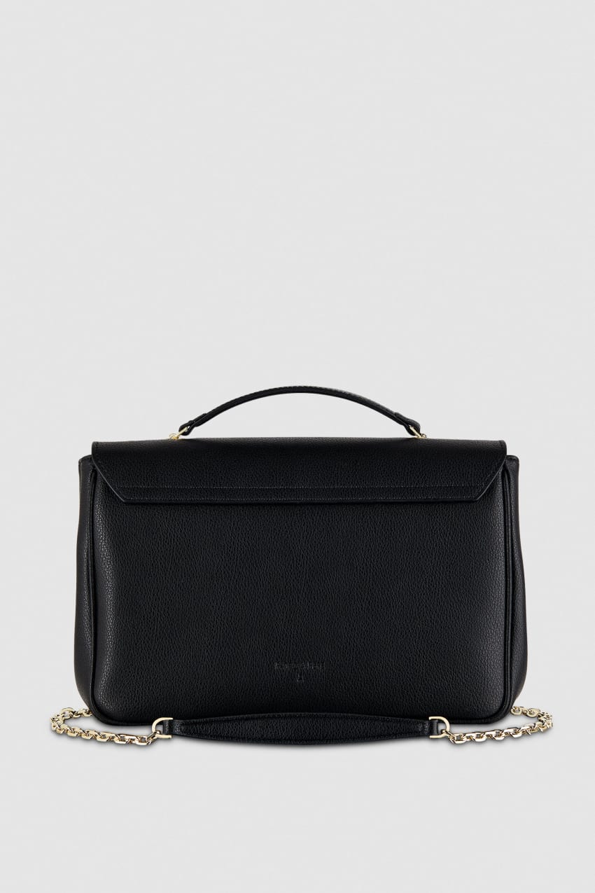 Patrizia Pepe Fly Leather Shoulder Bag With Chain Pretas | 2513-JDSNZ