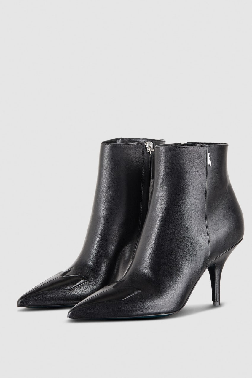 Patrizia Pepe Heeled Leather Ankle Boots Pretas | 6370-KMAOX