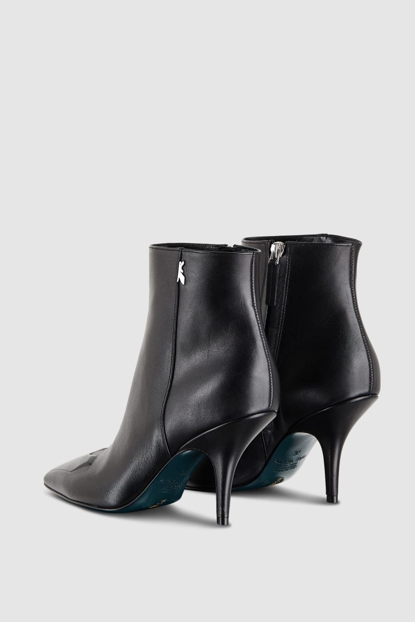 Patrizia Pepe Heeled Leather Ankle Boots Pretas | 6370-KMAOX