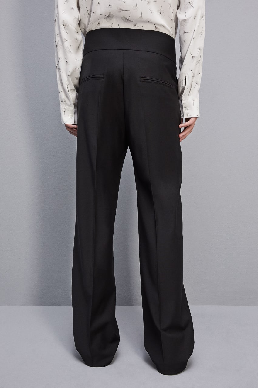 Patrizia Pepe High-waisted Pants In Cool Wool Pretas | 0876-PYXUS