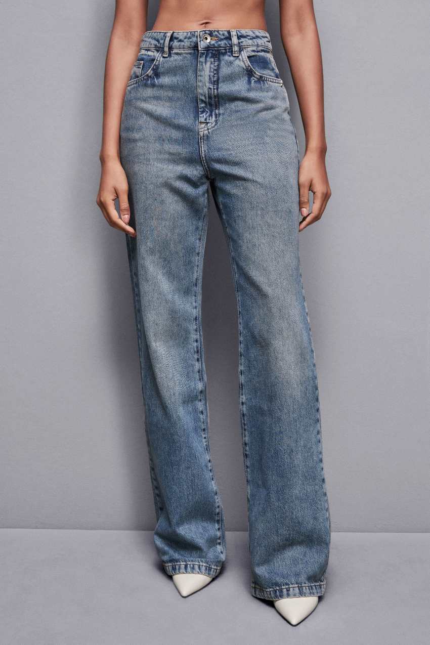 Patrizia Pepe High-waisted Straight Fit Jeans Luz Azuis | 8032-IMLSW