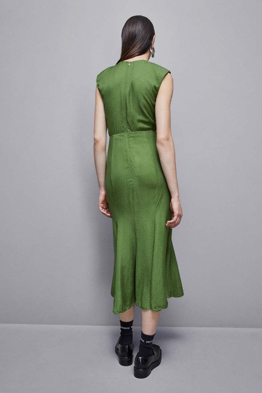 Patrizia Pepe Jacquard Viscose Midi Dress Verdes | 5189-ASBFE