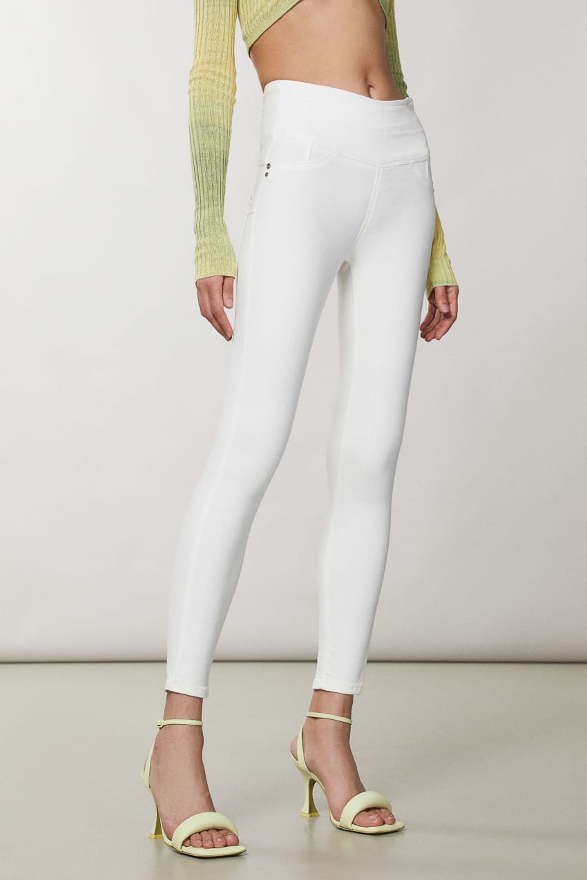 Patrizia Pepe Jeggings Branco | 6751-ORFGT