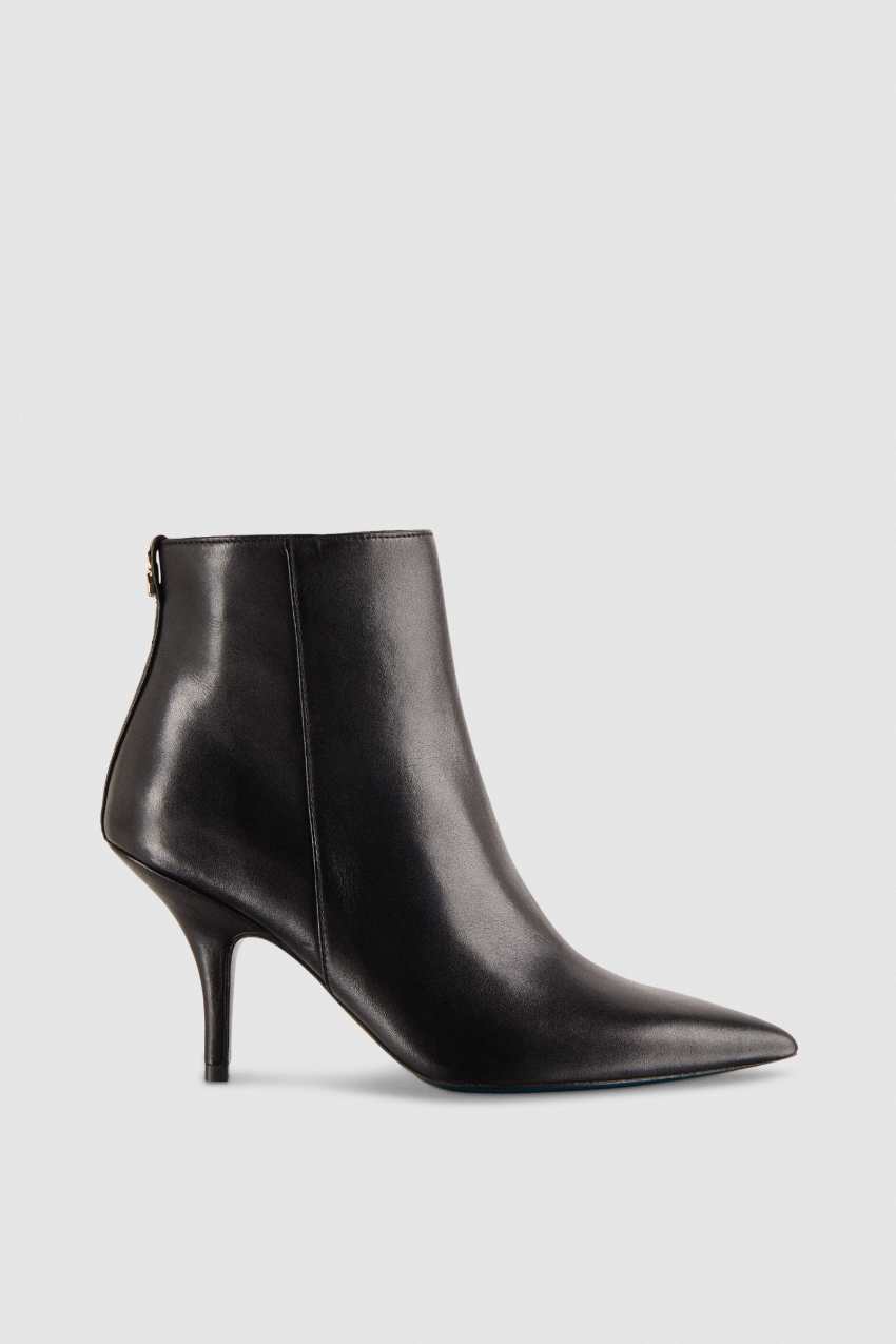 Patrizia Pepe Leather Ankle Boots Pretas | 2068-YQUWG