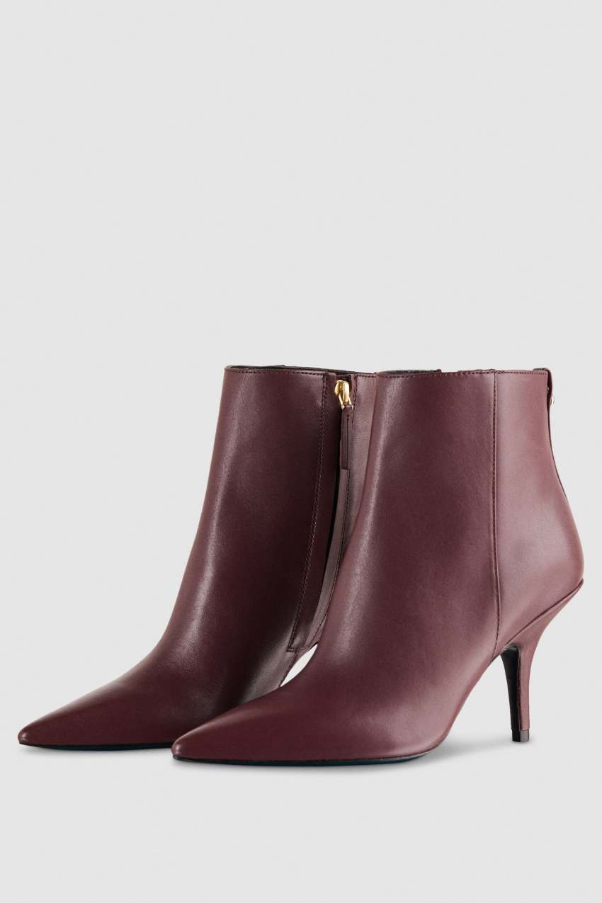 Patrizia Pepe Leather Ankle Boots Roxo | 9086-LMDXU