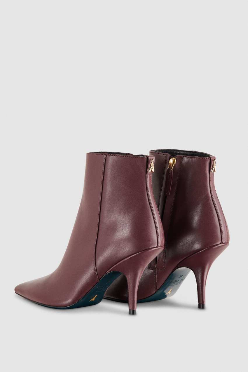 Patrizia Pepe Leather Ankle Boots Roxo | 9086-LMDXU