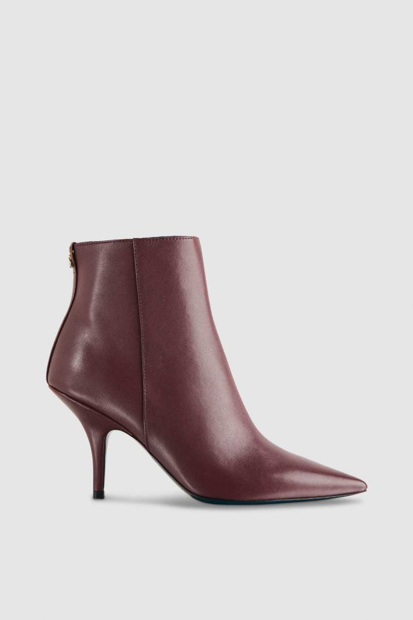 Patrizia Pepe Leather Ankle Boots Roxo | 9086-LMDXU