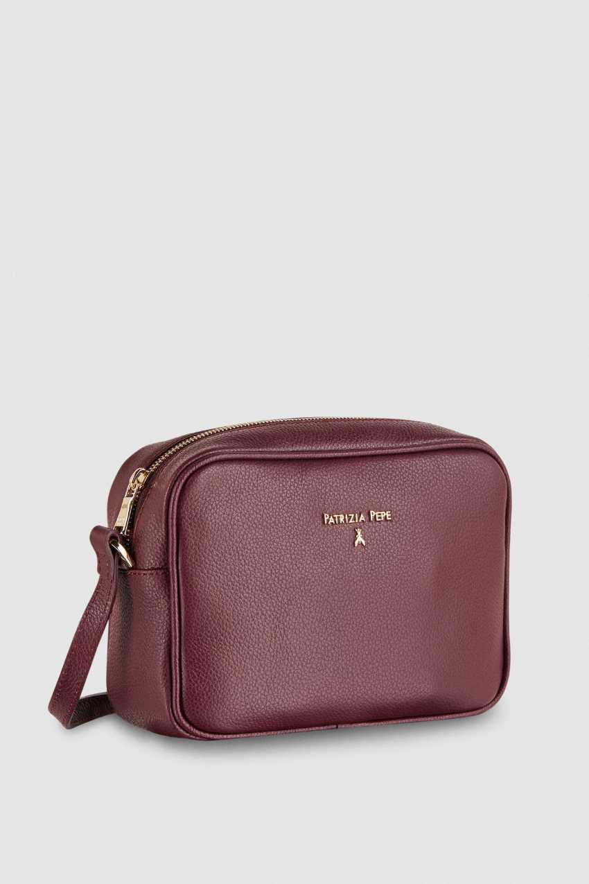 Patrizia Pepe Leather Camera Bag With Inside Pocket Roxo | 5617-RJNUQ