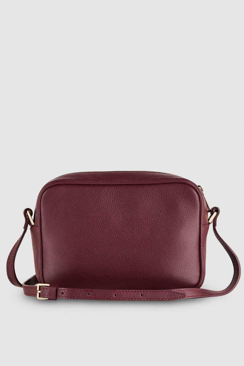 Patrizia Pepe Leather Camera Bag With Inside Pocket Roxo | 5617-RJNUQ