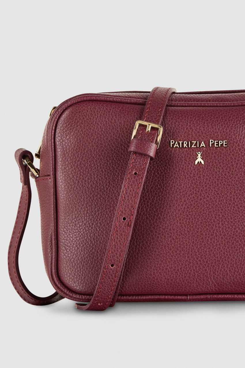 Patrizia Pepe Leather Camera Bag With Inside Pocket Roxo | 5617-RJNUQ