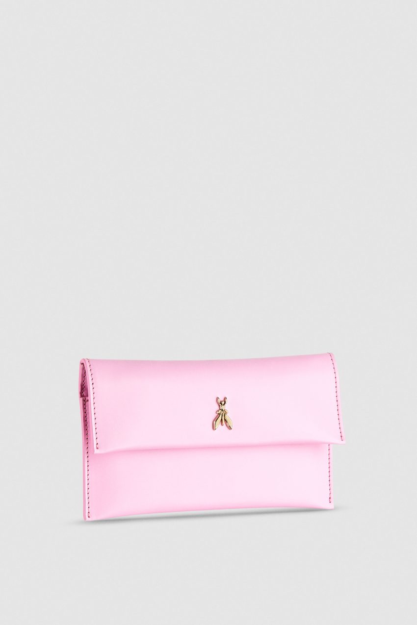 Patrizia Pepe Leather Clutch Bag With Chain Shoulder Strap Rosa | 0276-THVNY