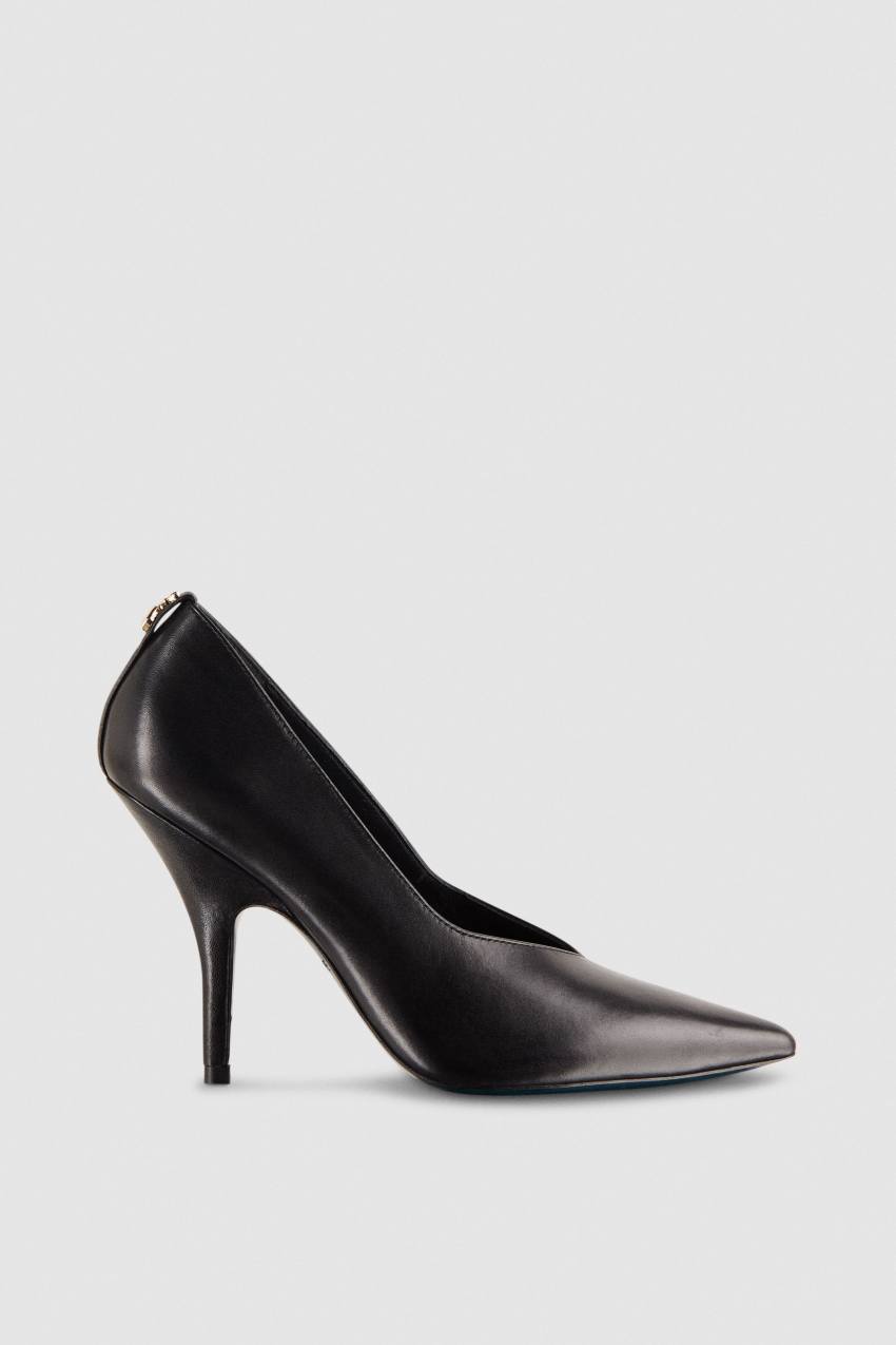 Patrizia Pepe Leather Pumps With Leather Sole Pretas | 3951-HUJVS