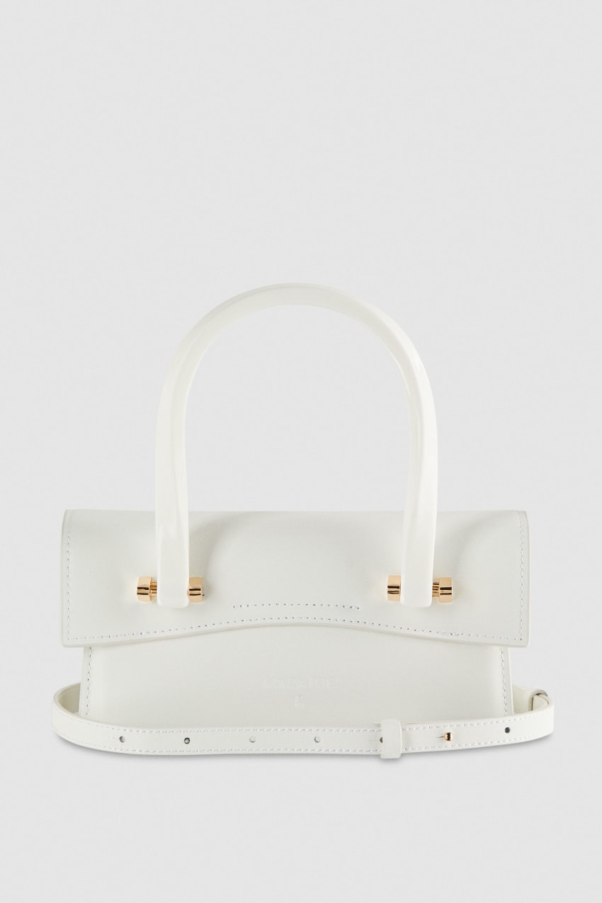 Patrizia Pepe Leather Shoulder Bag With Snap Closure Branco | 3168-SVTGA