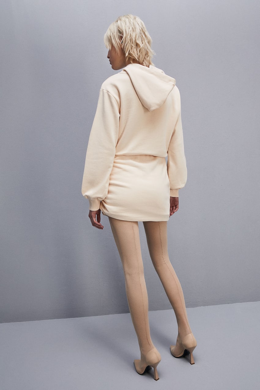 Patrizia Pepe Long-sleeved Fleece Dress Bege | 9870-SGNLA