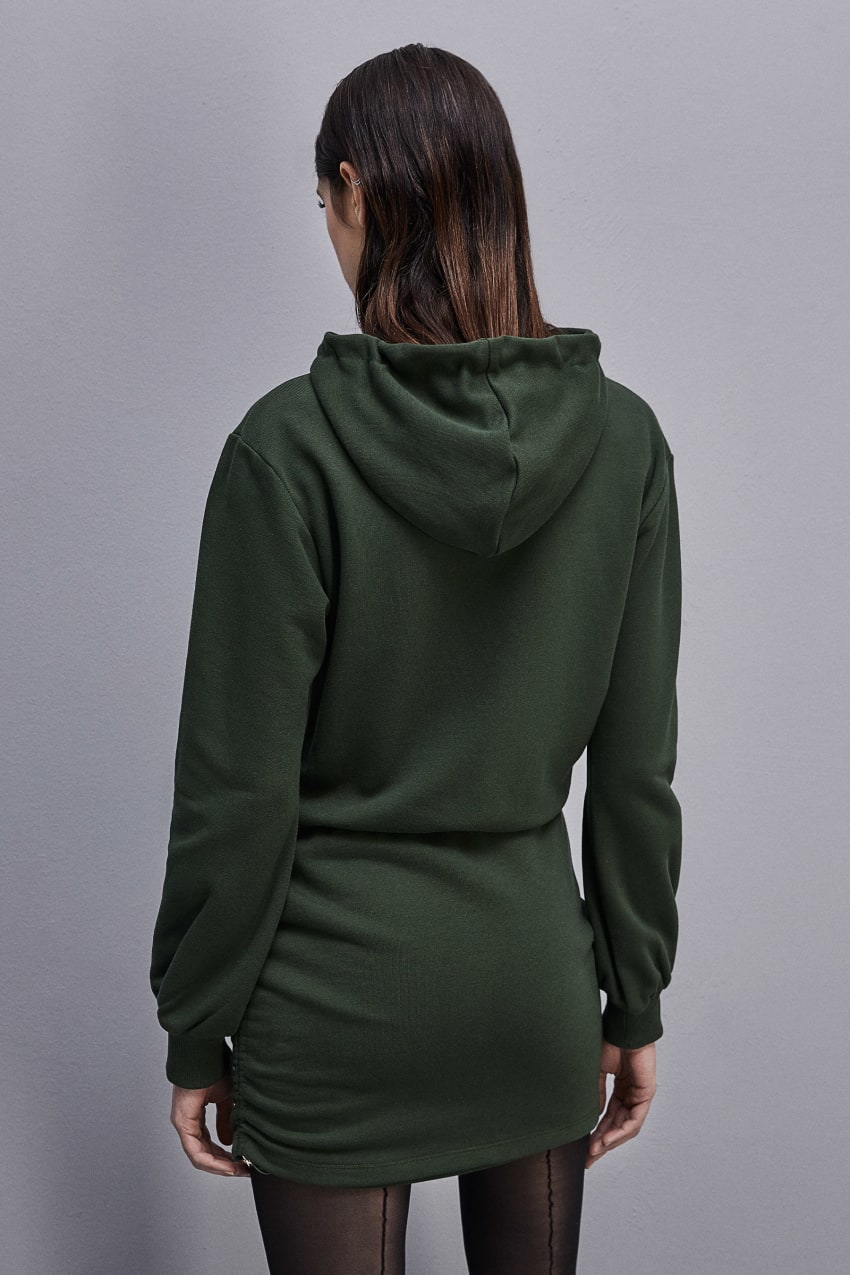 Patrizia Pepe Long-sleeved Fleece Dress Verdes | 2340-WPOHT