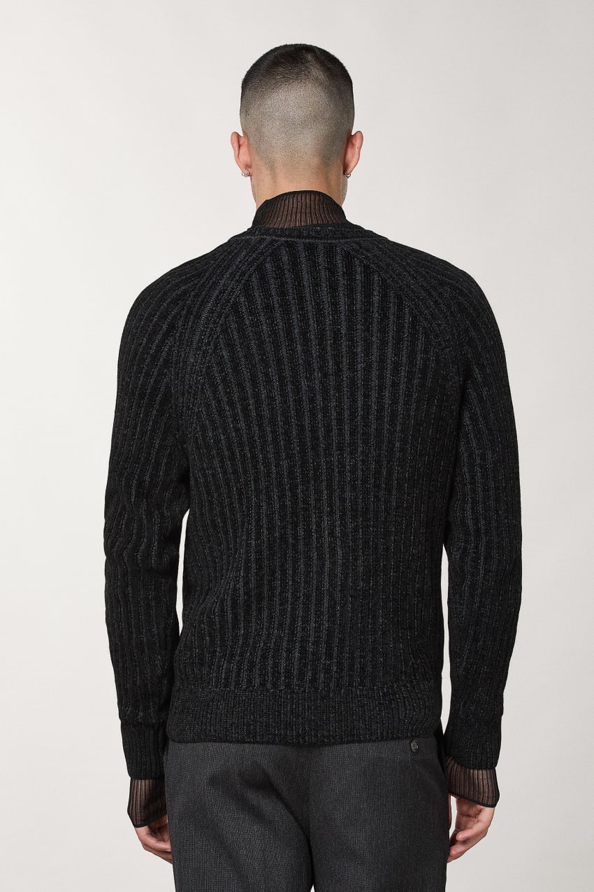 Patrizia Pepe Long-sleeved Ribbed Sweater Pretas | 8241-UTADH