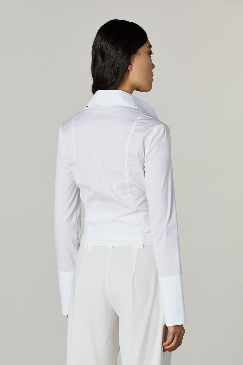 Patrizia Pepe Long-sleeved Shirt Branco | 4691-KAMRL