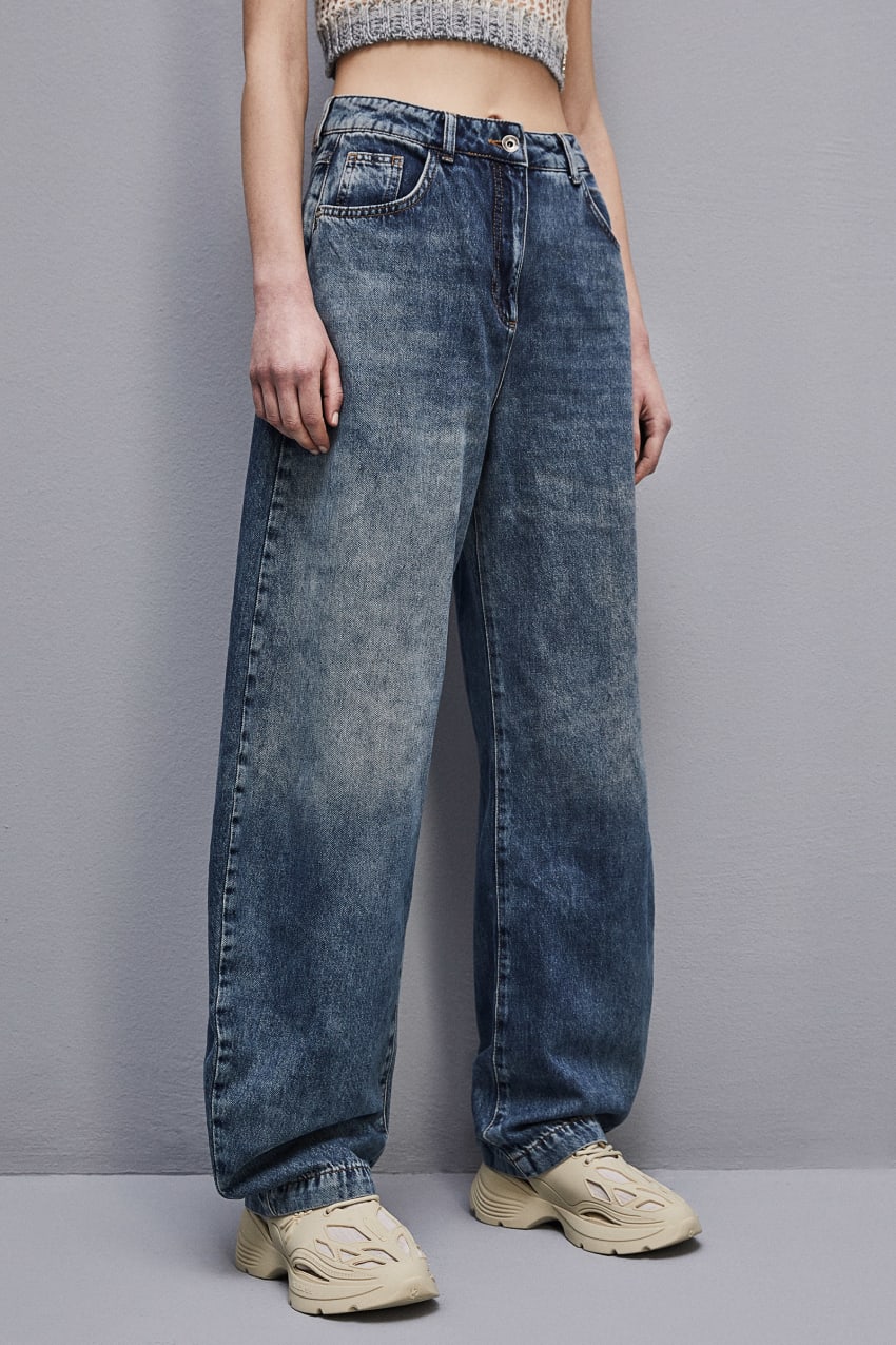 Patrizia Pepe Low Waist Balloon Denim Pants Luz Azuis | 3847-ARPNX