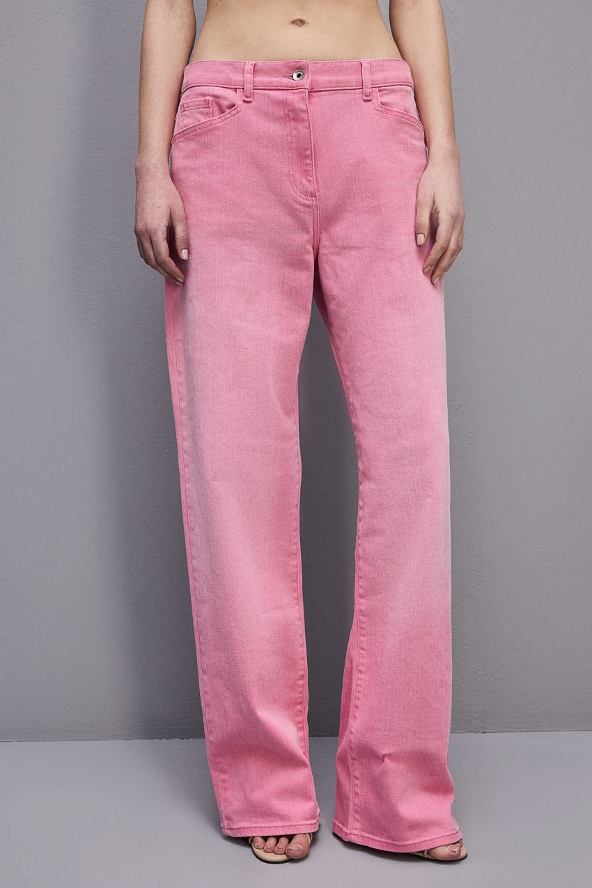 Patrizia Pepe Low Waist Straight Pants Rosa | 0853-XICWS