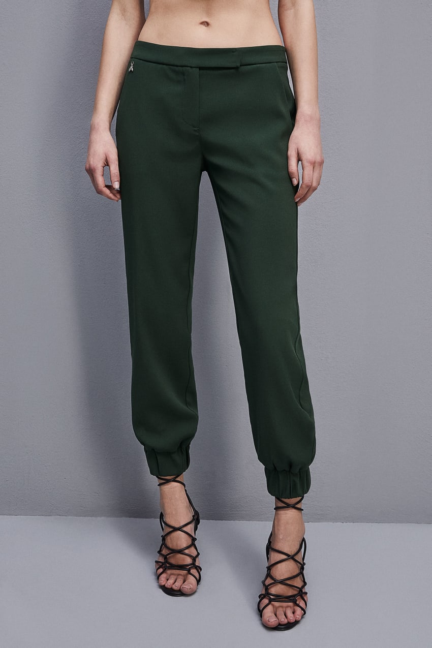 Patrizia Pepe Low-waisted Crepe Jogger Pants Verdes | 6508-XPVLG