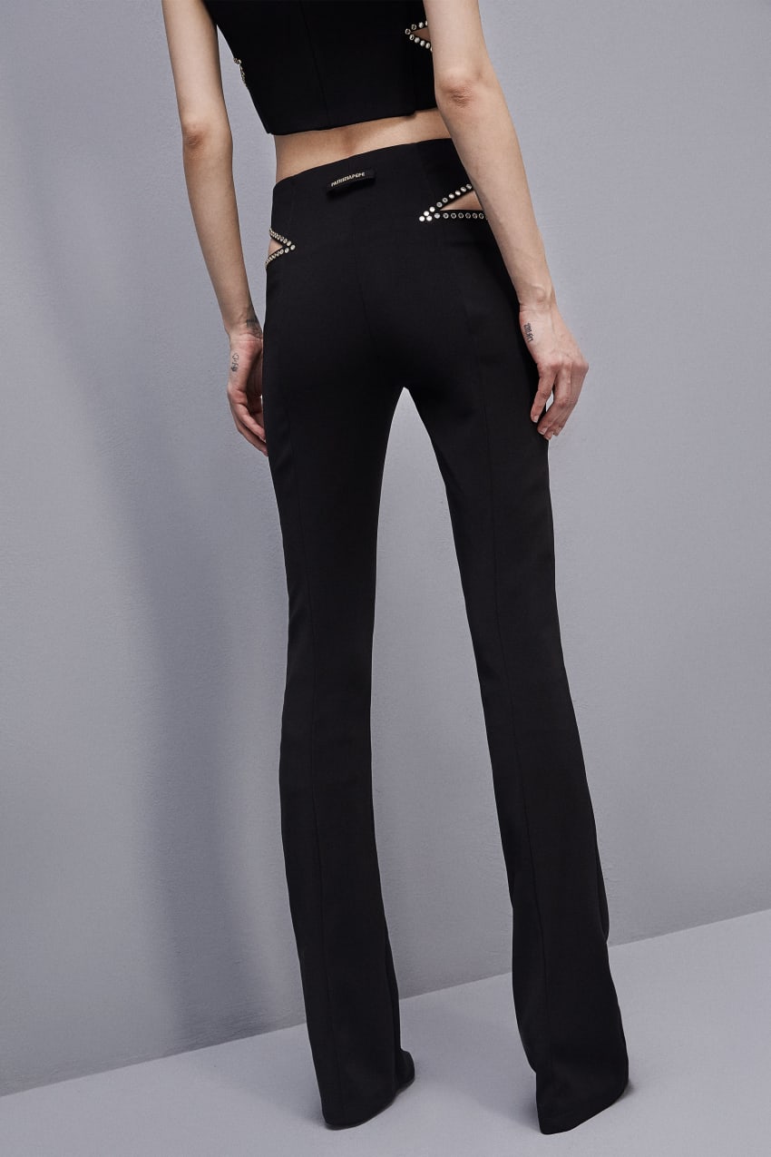 Patrizia Pepe Low-waisted Crepe Pants Pretas | 2638-KDHGT