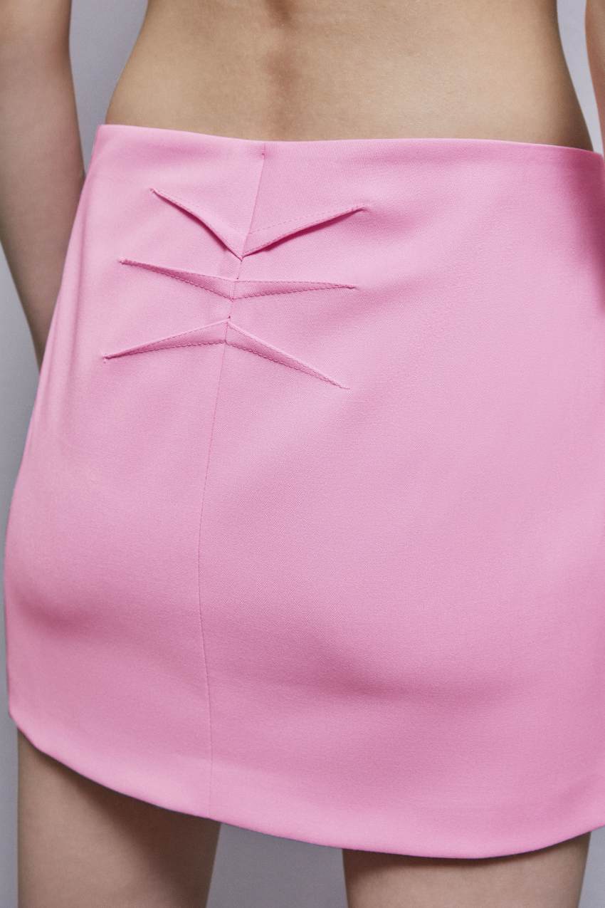 Patrizia Pepe Low-waisted Flannel Miniskirt Rosa | 2683-HBGMA