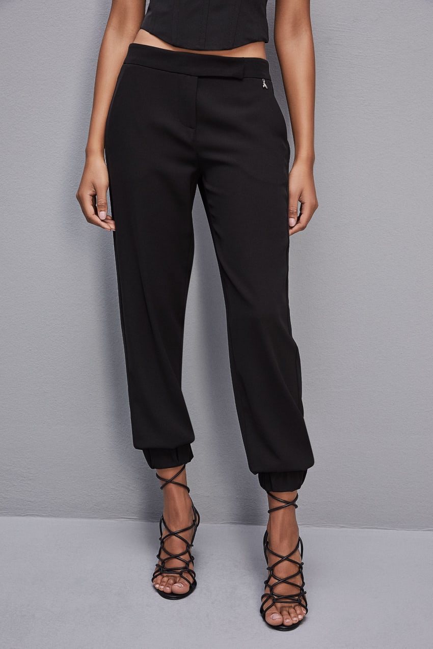 Patrizia Pepe Low-waisted Jogger Pants Pretas | 5938-DPYBU