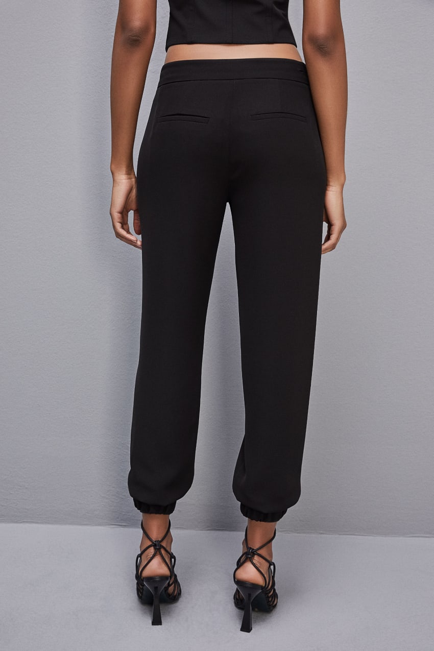 Patrizia Pepe Low-waisted Jogger Pants Pretas | 5938-DPYBU