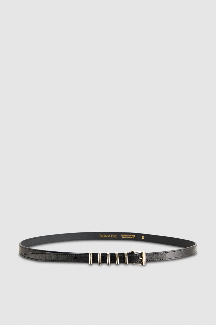 Patrizia Pepe Low-waisted Leather Belt Pretas | 4178-GKSZD