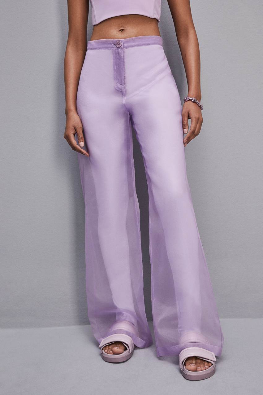 Patrizia Pepe Low-waisted Palazzo Fit Pants In Jersey Roxo | 2897-UNLGR