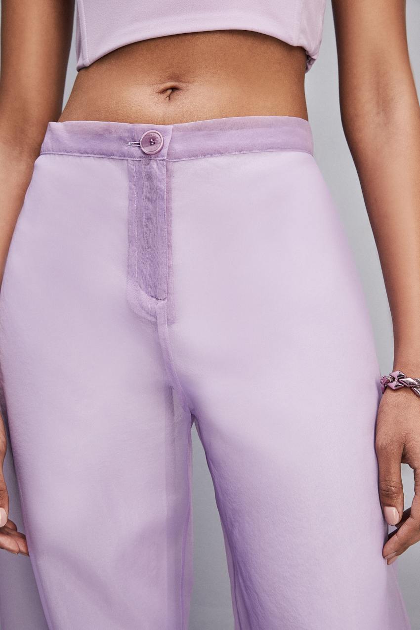 Patrizia Pepe Low-waisted Palazzo Fit Pants In Jersey Roxo | 2897-UNLGR