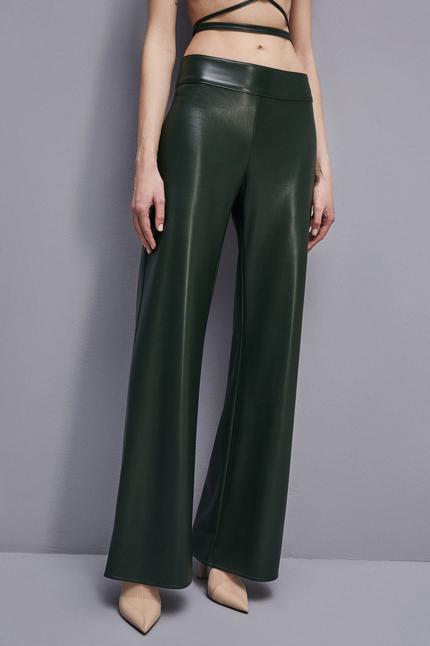 Patrizia Pepe Low-waisted Palazzo Fit Pants Verdes | 8627-QBMJV