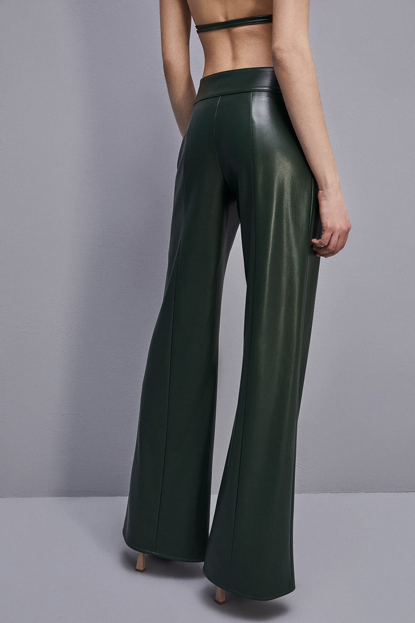 Patrizia Pepe Low-waisted Palazzo Fit Pants Verdes | 8627-QBMJV