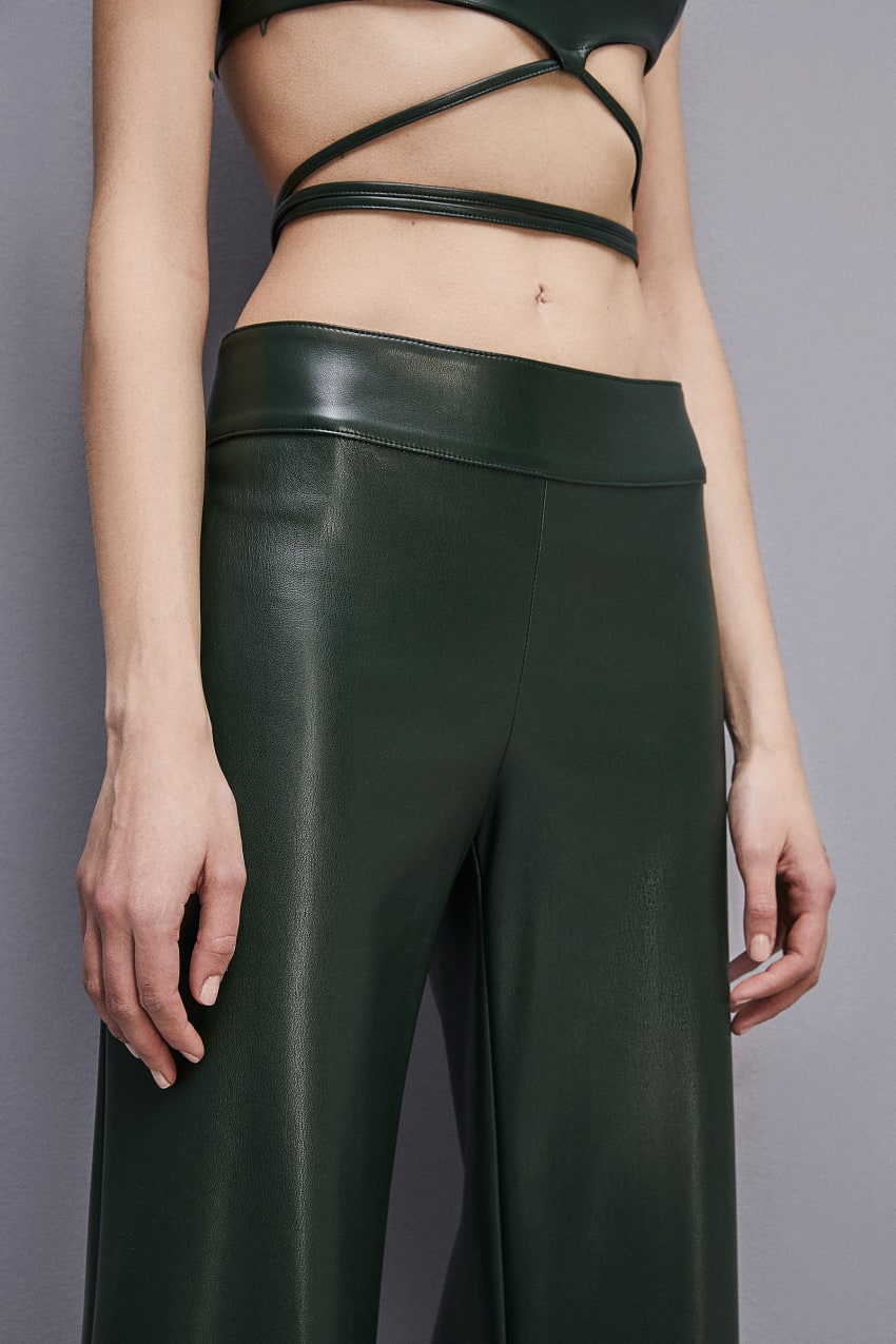 Patrizia Pepe Low-waisted Palazzo Fit Pants Verdes | 8627-QBMJV